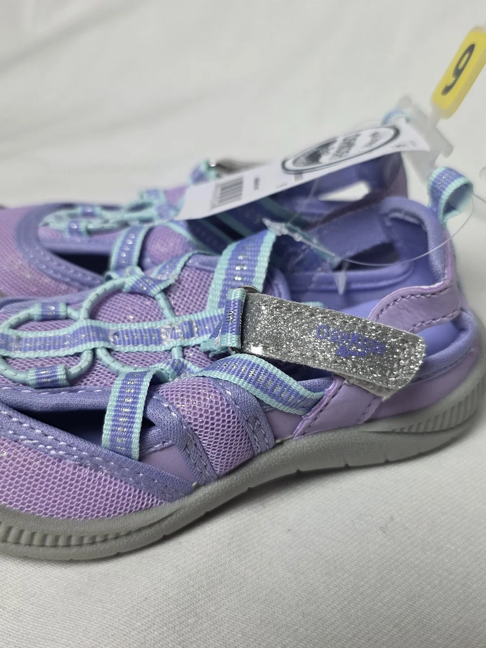OshKosh B'gosh Washable Lilac & Aqua Kids Close Toed Sandal - Size 9
